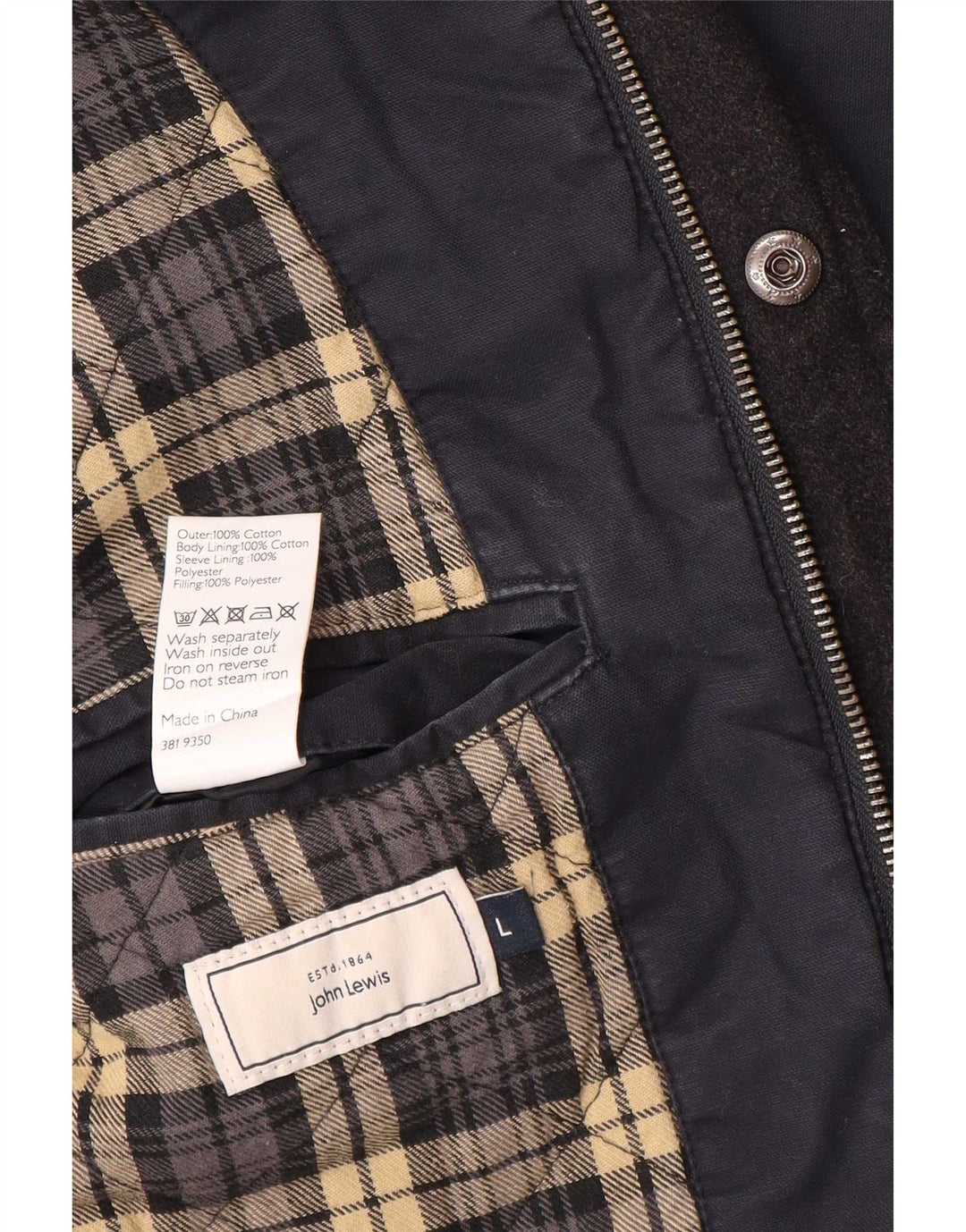 Jachetă John Lewis pentru bărbați, UK 40, mare, albastru, bumbac