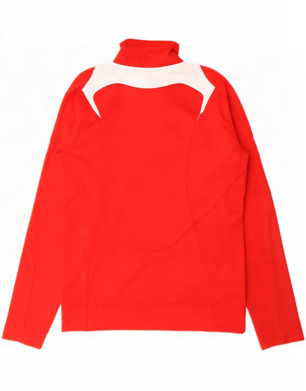 Jachetă de top pentru trening Adidas pentru femei UK 10 Small Red Colorblock Poliester