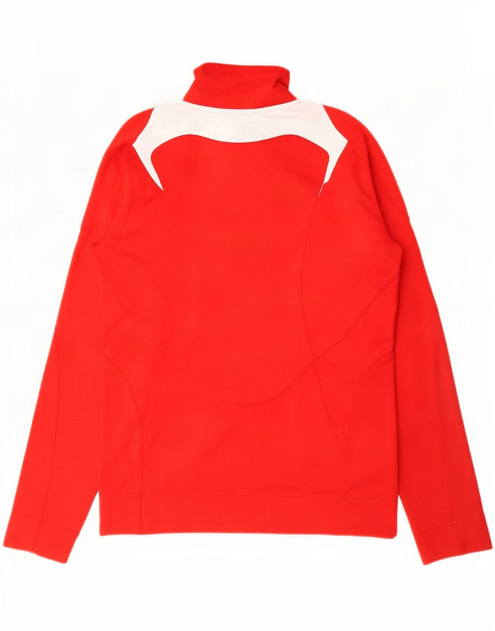 Jachetă de top pentru trening Adidas pentru femei UK 10 Small Red Colorblock Poliester