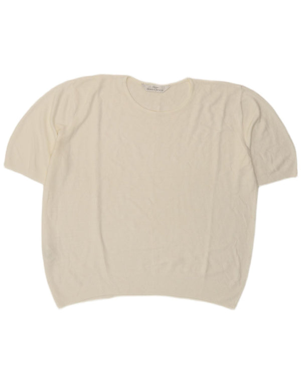 Bluză cu mânecă scurtă pentru femei Marks & Spencer UK 20 2XL Alb Acrilic