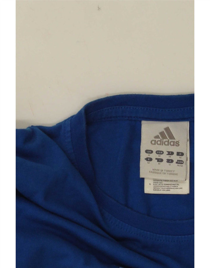 Tricou grafic pentru bărbați Adidas Top, bumbac albastru mediu