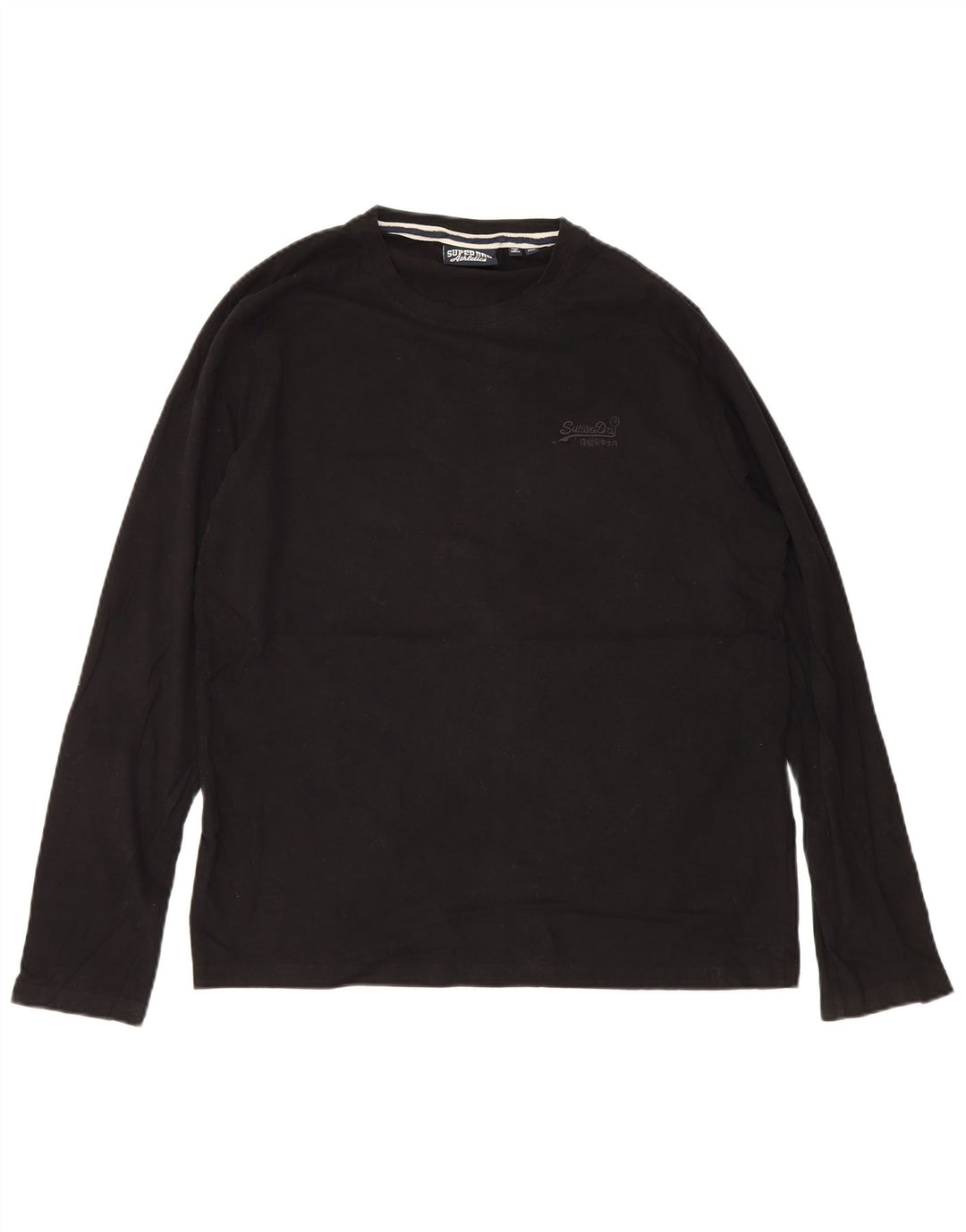 Top pentru bărbați Superdry cu mânecă lungă 2XL, bumbac negru
