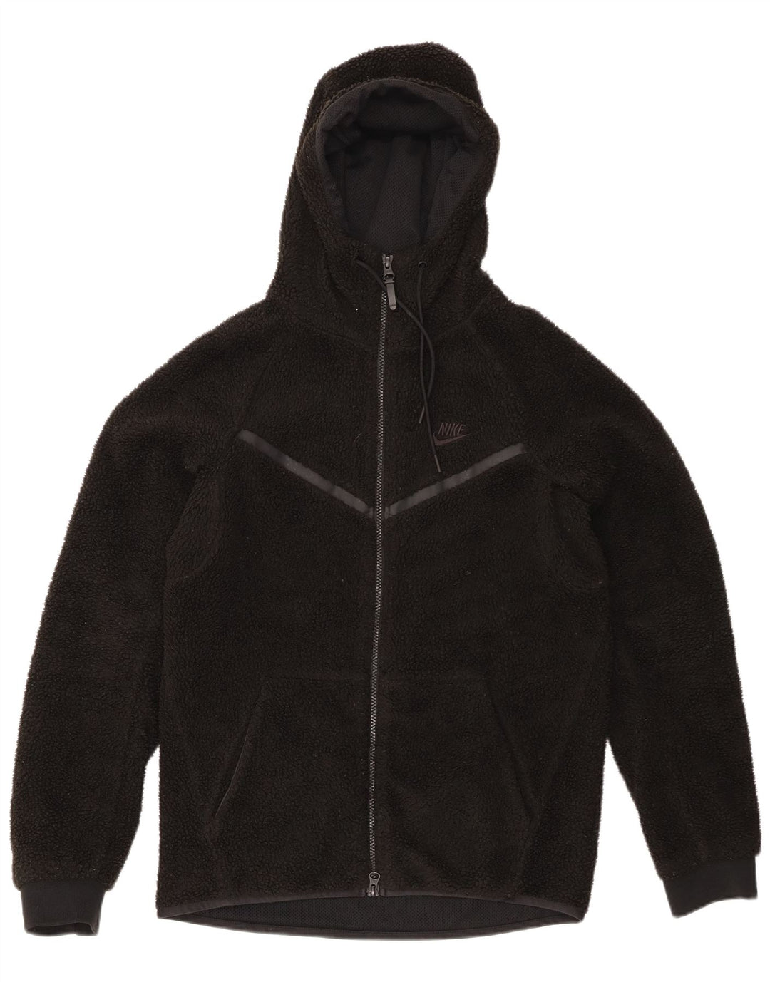 Jachetă fleece cu glugă Nike pentru bărbați UK 36 Poliester negru mic