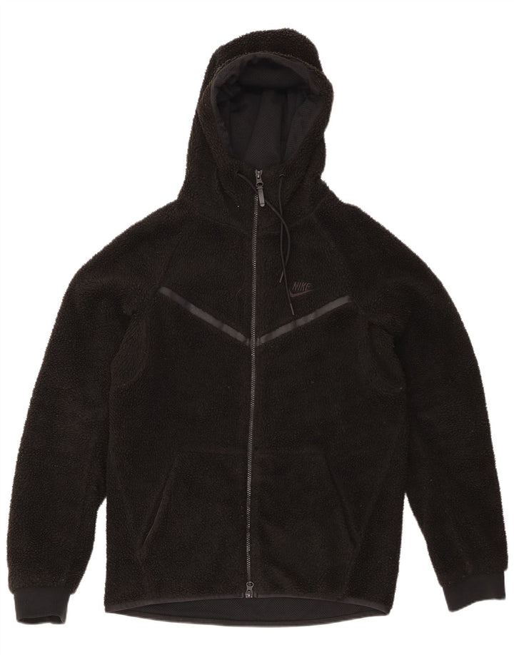 Jachetă fleece cu glugă Nike pentru bărbați UK 36 Poliester negru mic