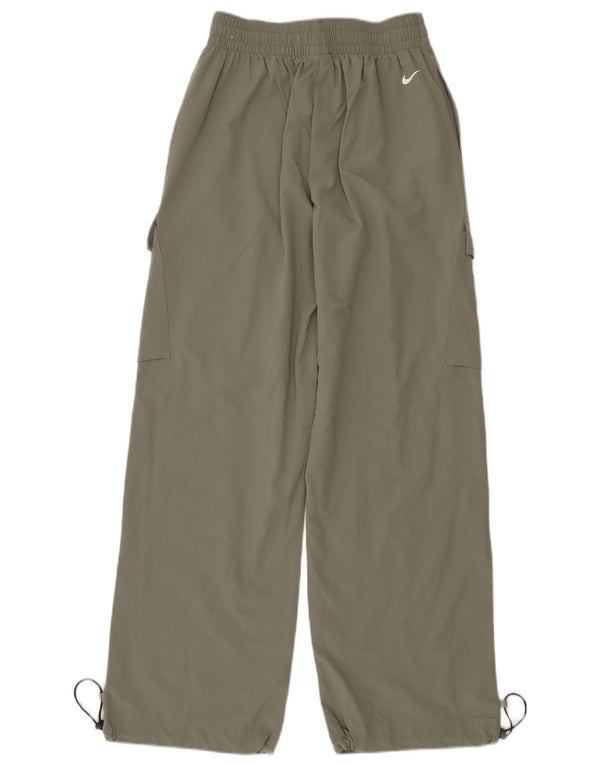 Nike Womens Swoosh Cargo Tracksuit Trousers UK 4 XS Khaki Nylon