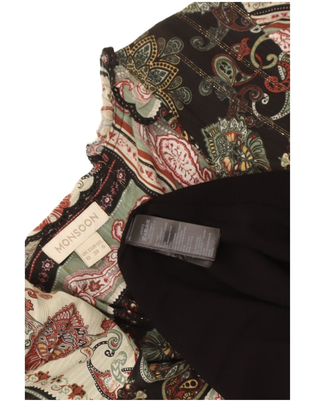 Rochie maxi pentru femei Monsoon cu mâneci 3/4 UK 10, patchwork multicolor mic