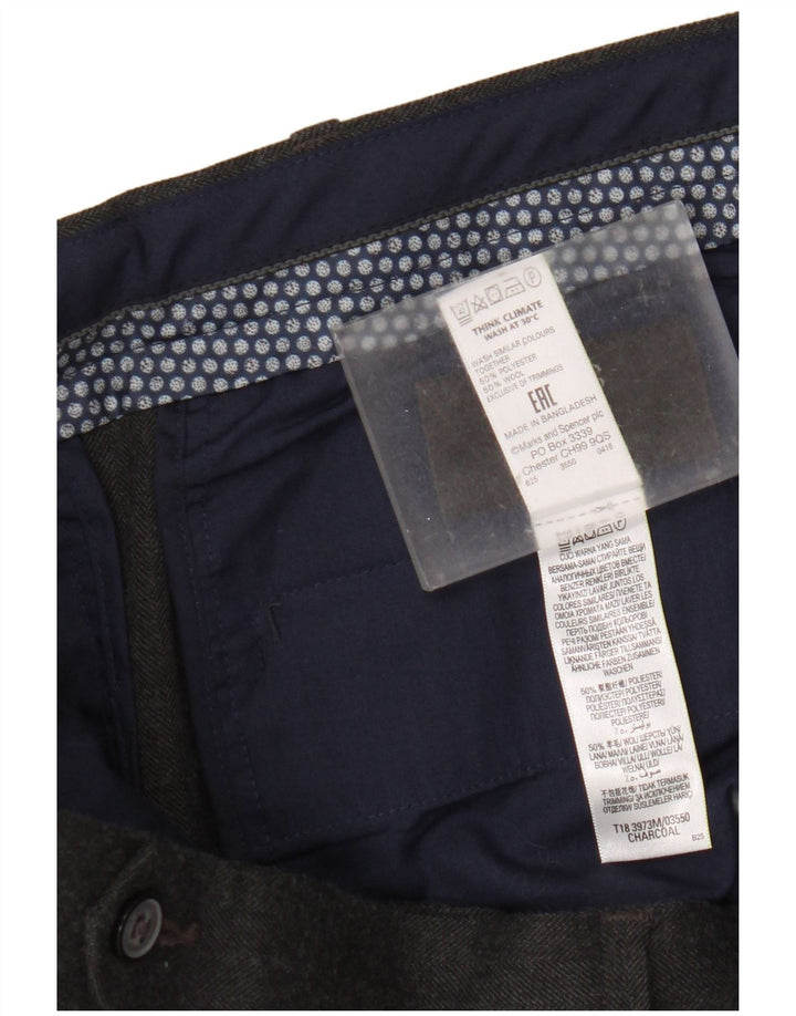 Marks & Spencer Pantaloni drepți pentru bărbați L38 L31 bumbac gri