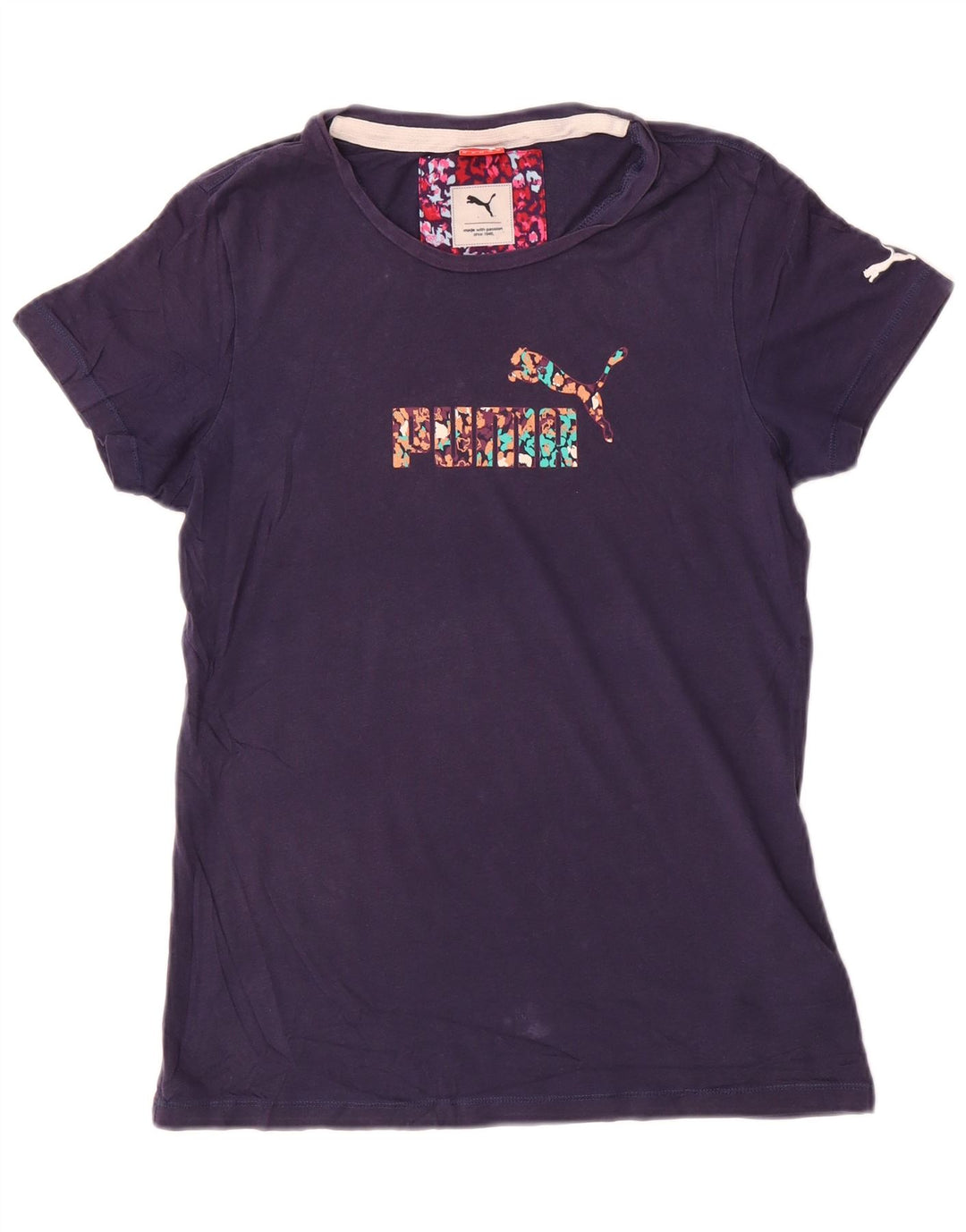 Tricou cu grafic Puma pentru femei Top UK 12 Medium Bleumarin Bumbac