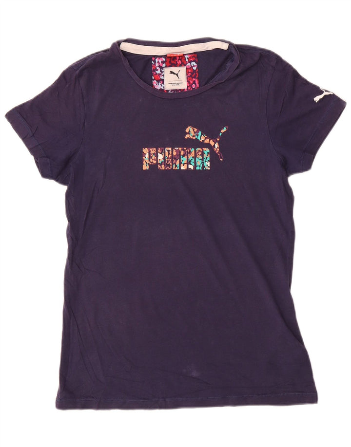 Tricou cu grafic Puma pentru femei Top UK 12 Medium Bleumarin Bumbac