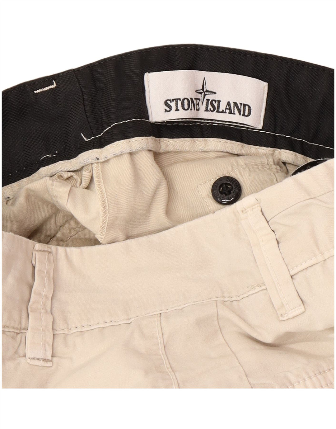 STONE ISLAND Pantaloni cargo subțiri pentru bărbați W29 L29 bumbac bej