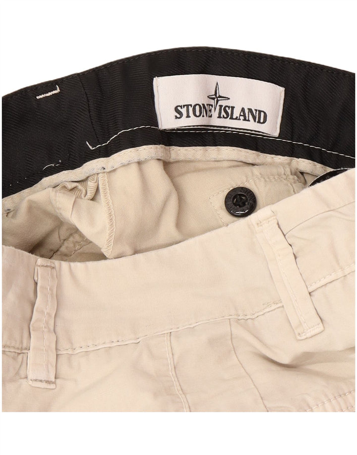 STONE ISLAND Pantaloni cargo subțiri pentru bărbați W29 L29 bumbac bej