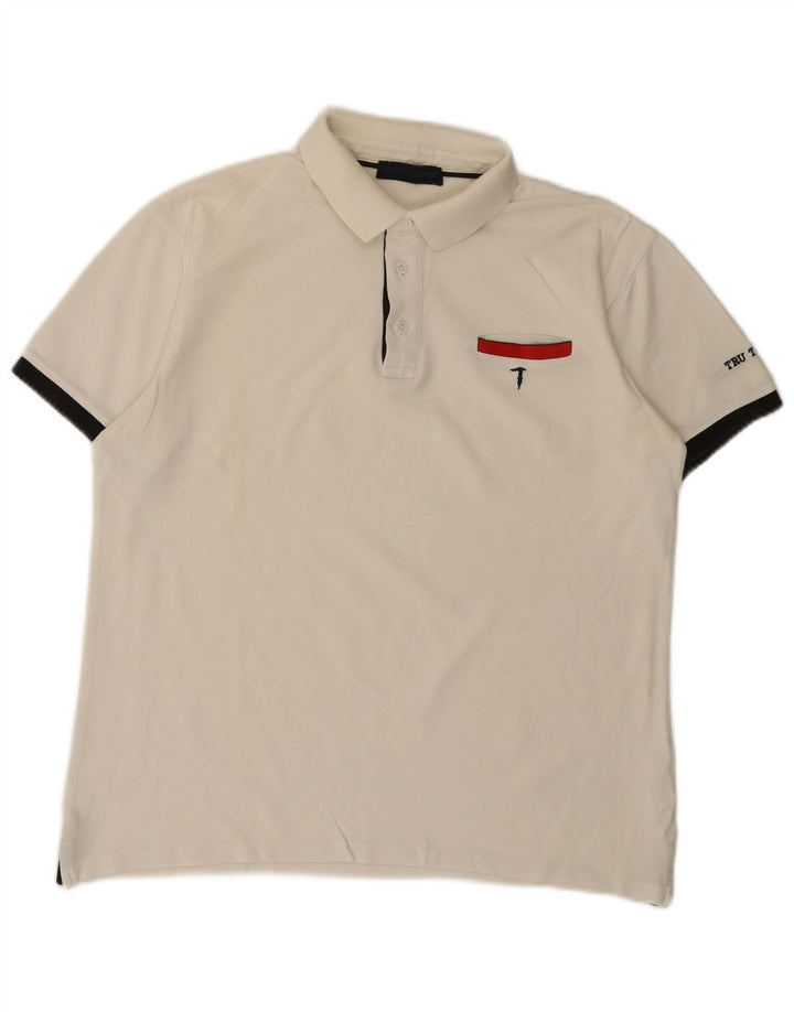 Tricou polo Trussardi pentru bărbați, bumbac alb mare