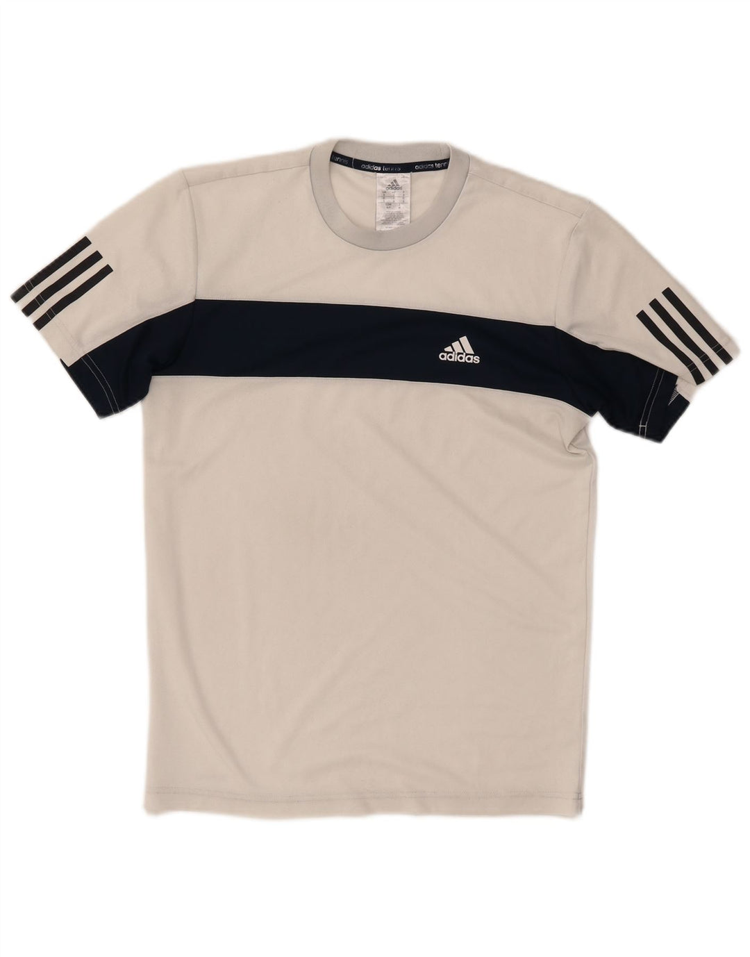 Tricou tenis pentru bărbați ADIDAS Top mic, alb, poliester color bloc