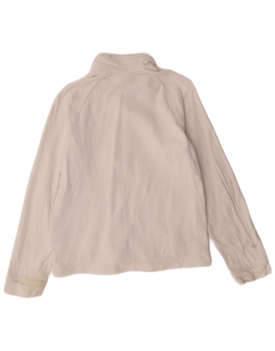 ADIDAS Womens Tracksuit Top Jacket UK 14 Large White Cotton