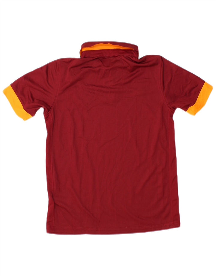 NIKE Boys Roma Polo Shirt 8-9 Years Small Maroon Colourblock Polyester