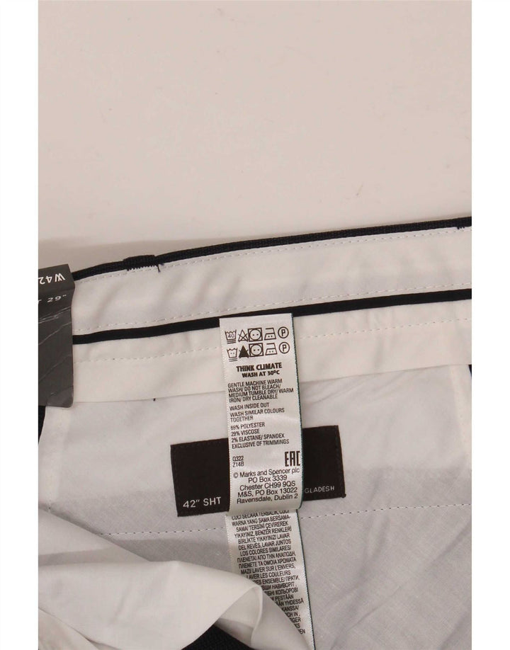 Pantaloni chino pentru bărbați Marks & Spencer L42 L29 Poliester bleumarin