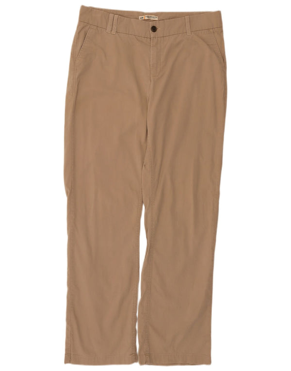 Pantaloni chino drepti pentru femei cu talie medie Lee US 12 Large W32 L31 Bej