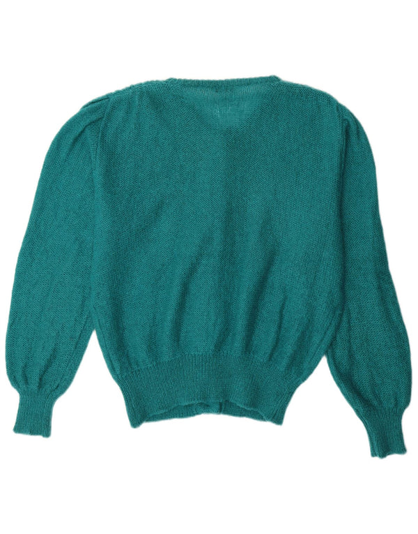Pulover cardigan VINTAGE pentru femei UK 14 Mohair verde mare
