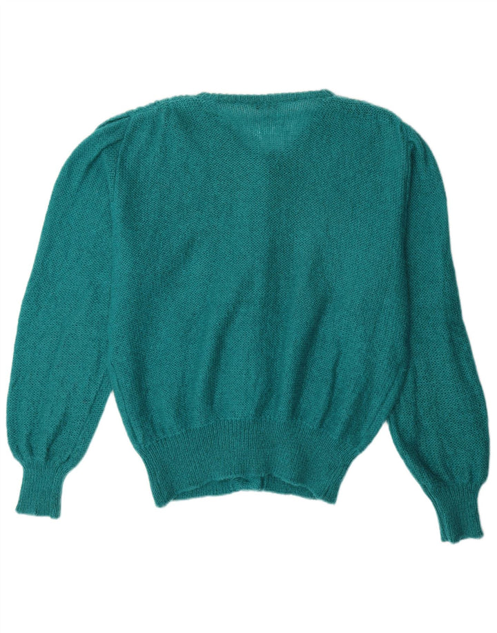 Pulover cardigan VINTAGE pentru femei UK 14 Mohair verde mare