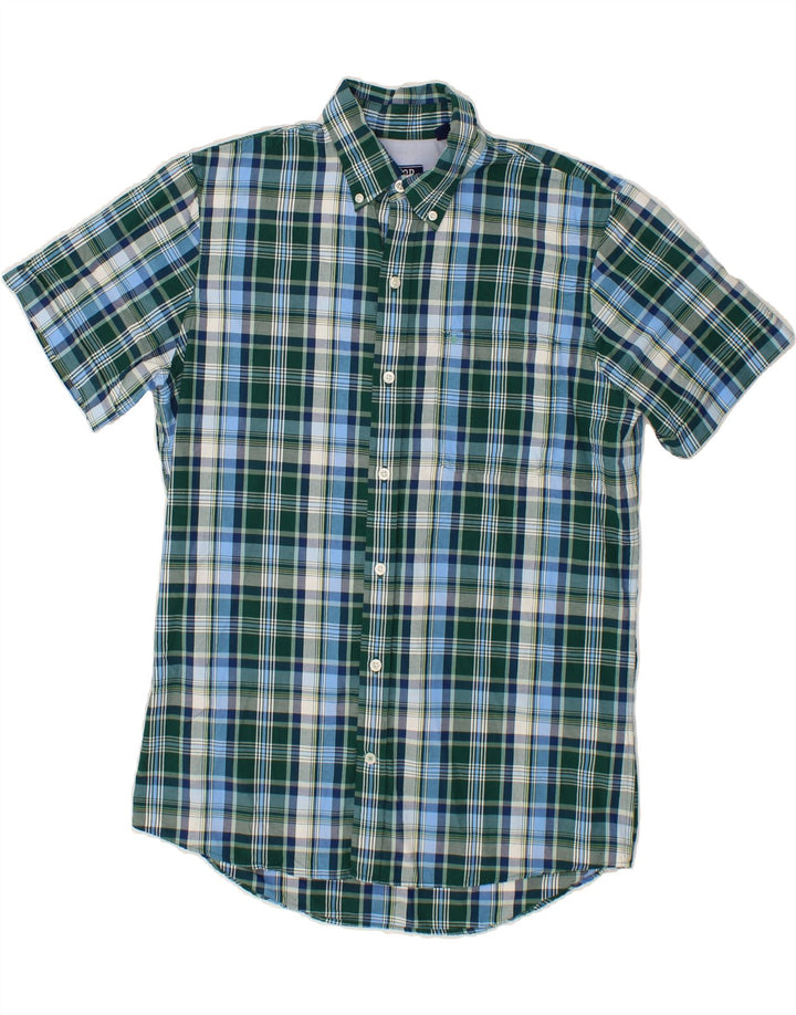 IZOD Mens Short Sleeve Shirt Medium Green Check Cotton Vintage Izod and Second-Hand Izod from Messina Hembry 