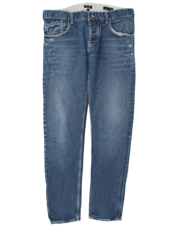 Blugi slim pentru bărbați Armani Distressed W34 L34 Bumbac albastru