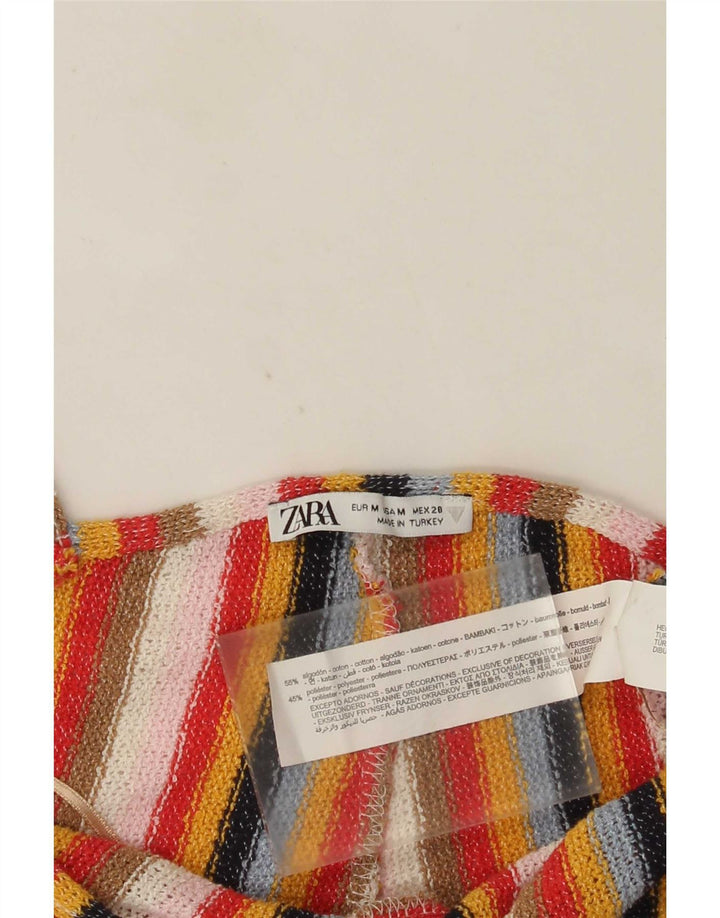 Salopetă fără mâneci decupată pentru femei Zara UK 12 Medium, multicoloră, cu dungi