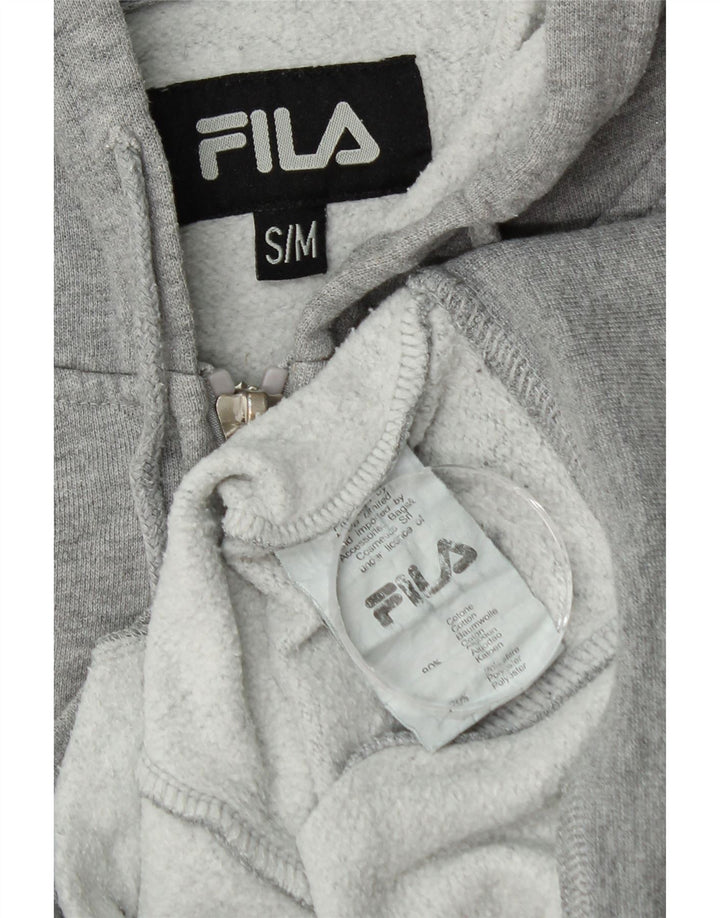 Pulover Fila pentru damă, grafic supradimensionat, cu fermoar, bumbac, UK 10, gri mic