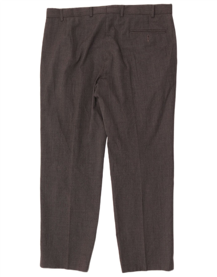 Marks & Spencer Pantaloni de costum pentru bărbați, drepti, cu croiala normală, L36 L29 Lână gri