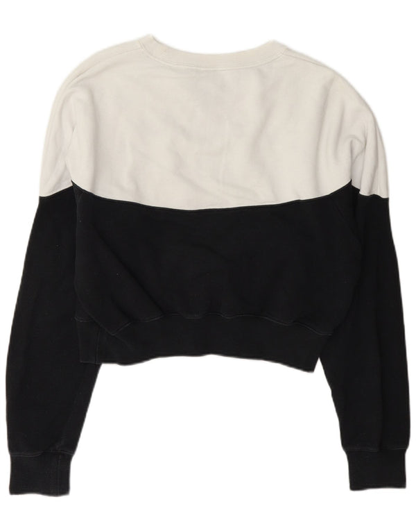 Pulover crop Nike pentru femei UK 10 mic, alb, bumbac color bloc