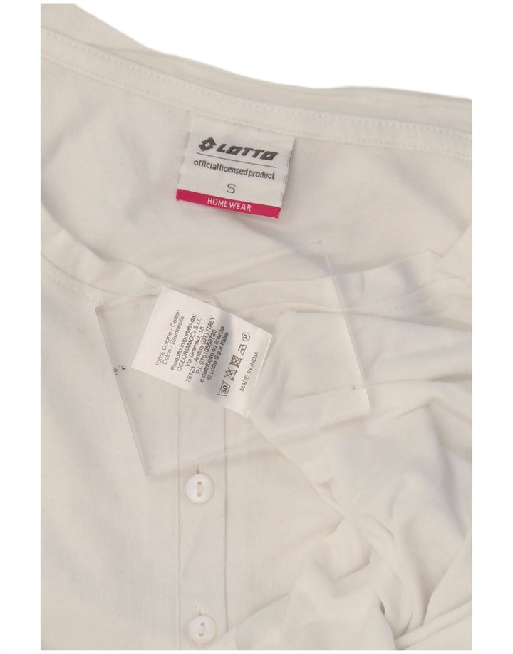 Top pentru femei Lotto cu mânecă lungă UK 10 mic, alb, bumbac