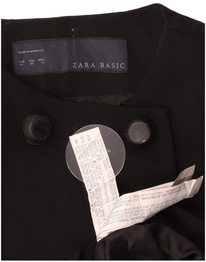 Palton dublu pentru femei Zara UK 6 XS poliester negru