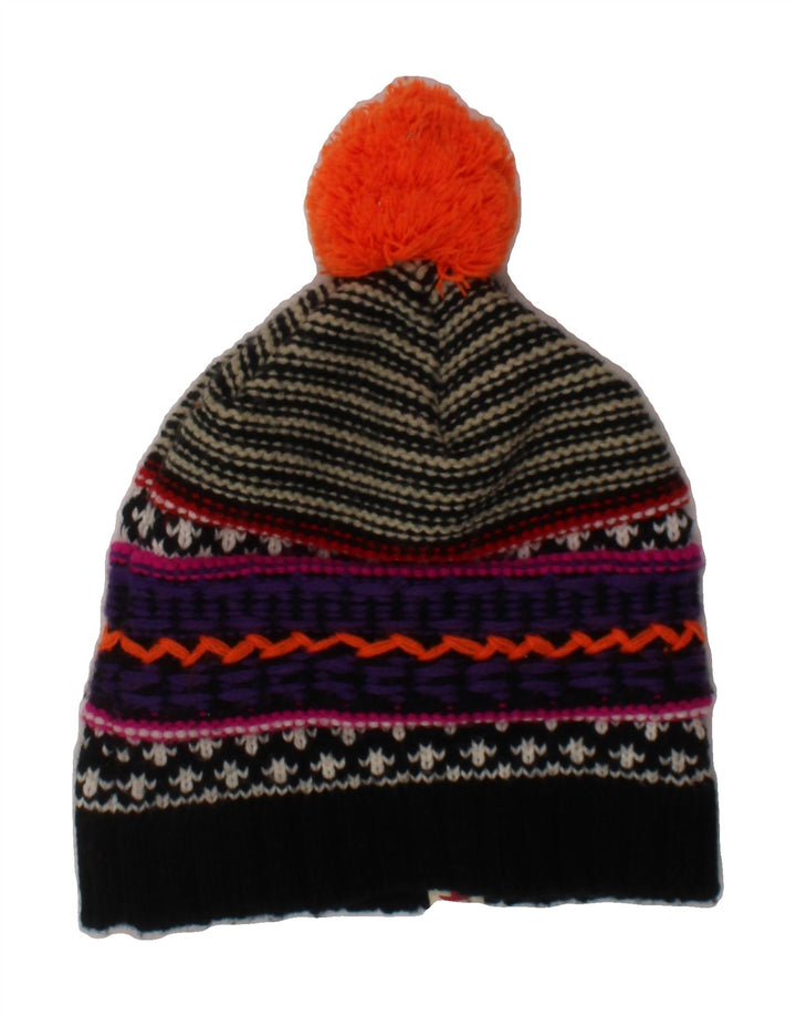 CHAMPION Womens Knit Bobble Hat One Size Multicoloured Fair Isle Acrylic Vintage Champion and Second-Hand Champion from Messina Hembry 