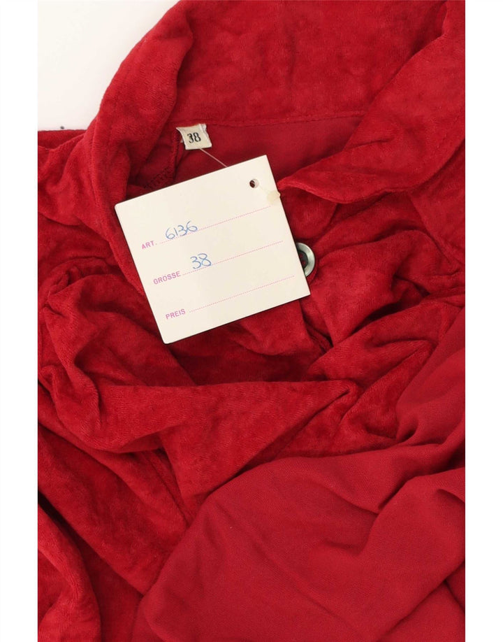 Tricou polo vintage pentru femei cu mânecă lungă EU 38 Roșu mediu