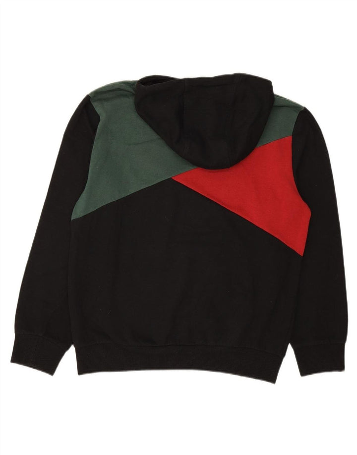 LOTTO Mens Hoodie Jumper Medium Black Colourblock Cotton