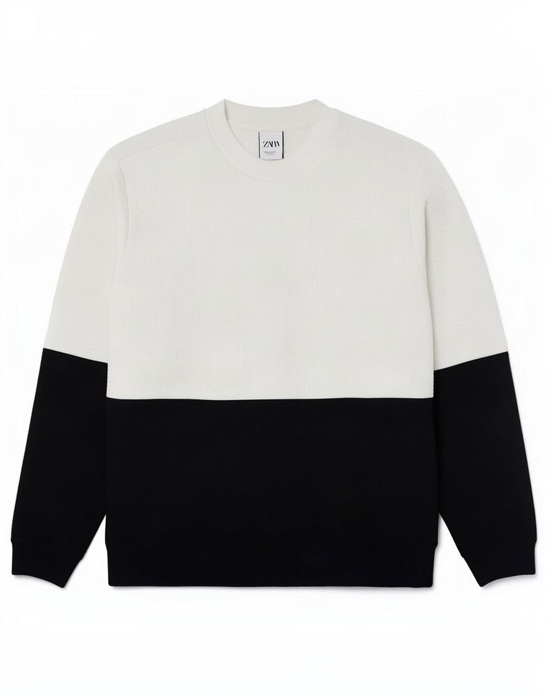 Pulover pentru bărbați Zara XL, alb, poliester color bloc