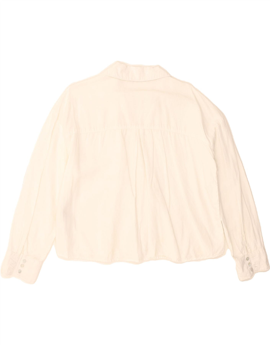 ZARA Womens Shirt Blouse UK 10 Small White Lyocell Vintage Zara and Second-Hand Zara from Messina Hembry 