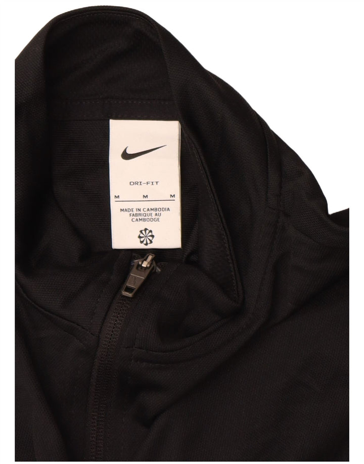 Jachetă de top pentru trening Nike Dri Fit pentru femei UK 14 Poliester mediu negru