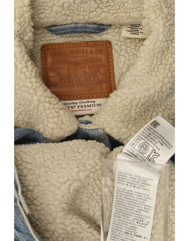 Jachetă Levi's pentru femei Graphic Sherpa Denim UK 10 Small Blue Bumbac