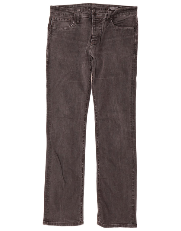 Jack & Jones Mens Straight Jeans W34 L36 Grey Cotton