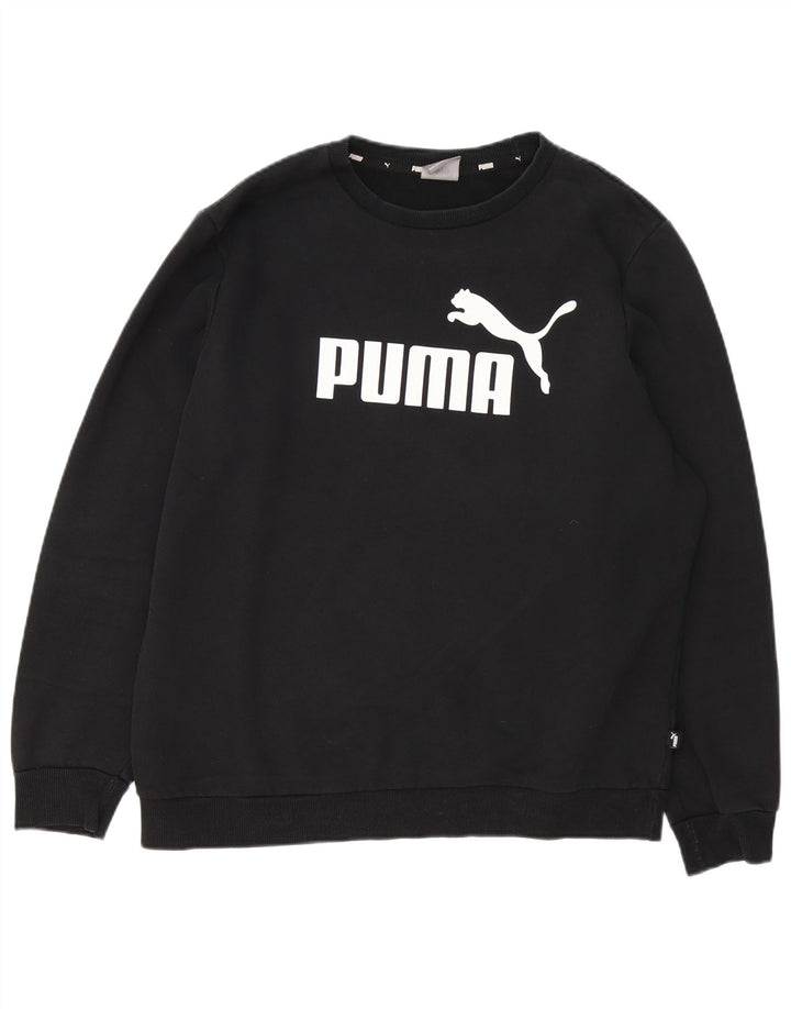 Pulover grafic pentru bărbați Puma, bumbac mare, negru