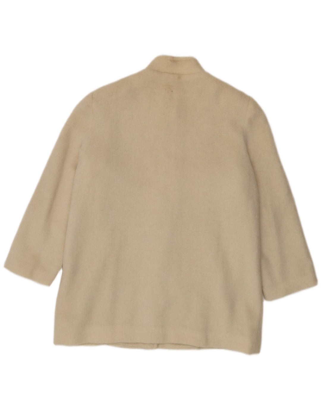 Pardesiu vintage de damă IT 44 Medium din lână florală albă