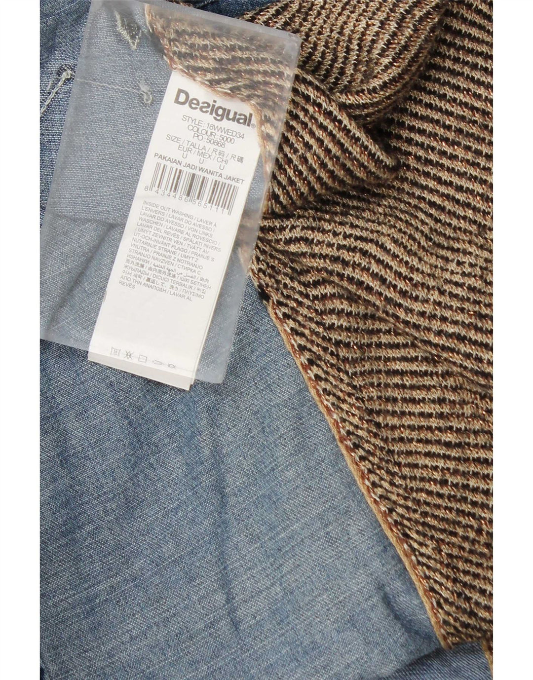 Bluză pentru femei Desigual cămașă din blugi UK 18 XL, multicoloră, viscoză