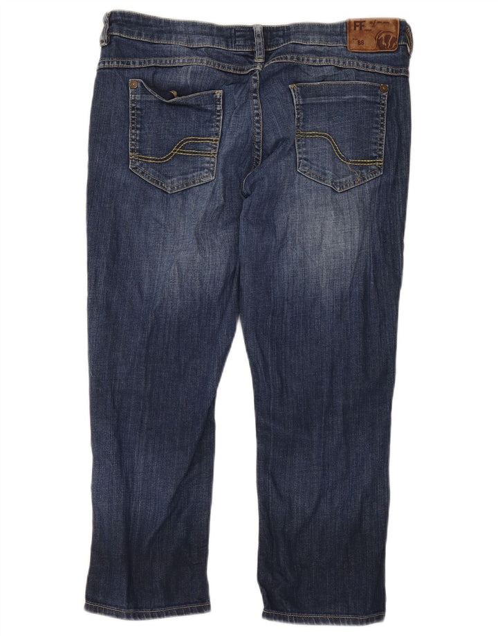 Fat Face Blugi tăiați pentru femei UK 12 Medium W34 L23 Blue Bumbac