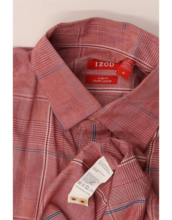 Cămașă Izod pentru bărbați Slim Fit, bumbac roșu mediu cu carouri
