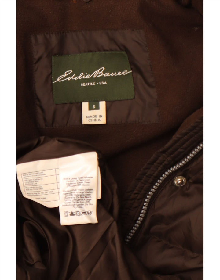 Palton supradimensionat pentru femei Eddie Bauer UK 10 Poliester maro mic