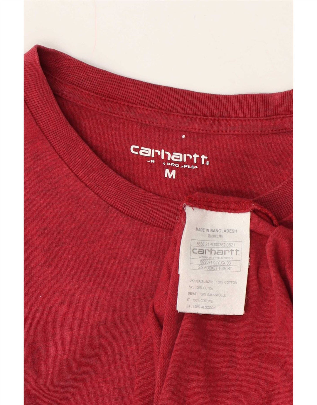 Tricou pentru bărbați Carhartt Top, mediu roșu, bumbac cu pete