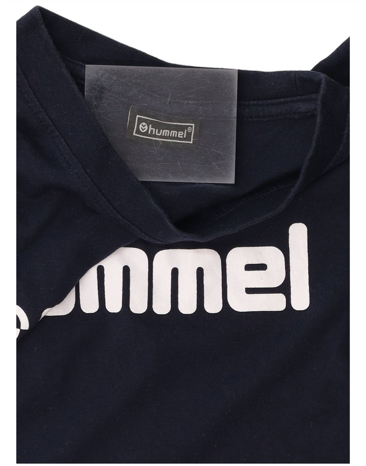 Tricou grafic pentru bărbați HUMMEL Top mediu din bumbac bleumarin