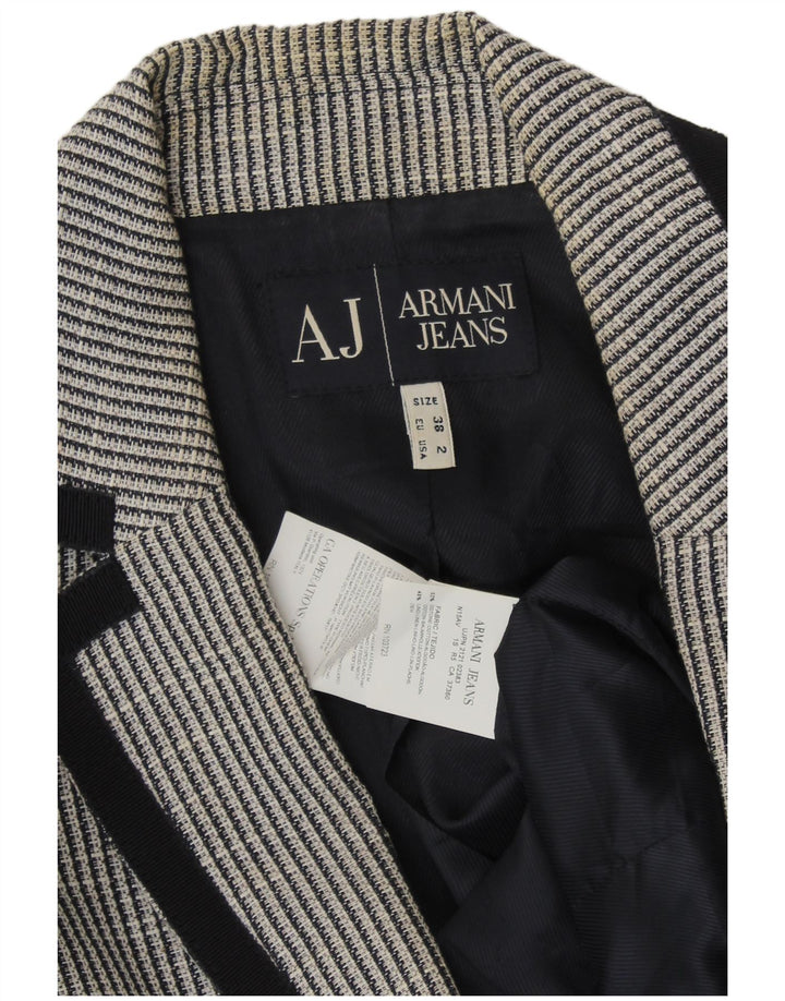 ARMANI JEANS Jachetă pentru damă cu 2 nasturi EU 38 Gri mediu cu dungi