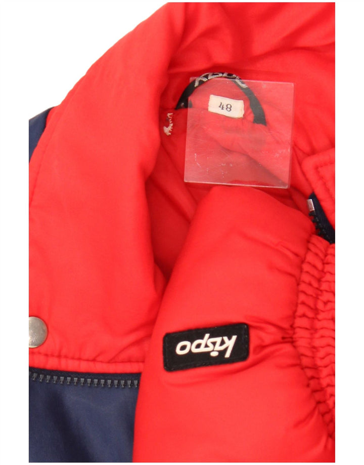 Jachetă căptușită vintage pentru bărbați IT 48 Medium Red Colorblock Poliamidă