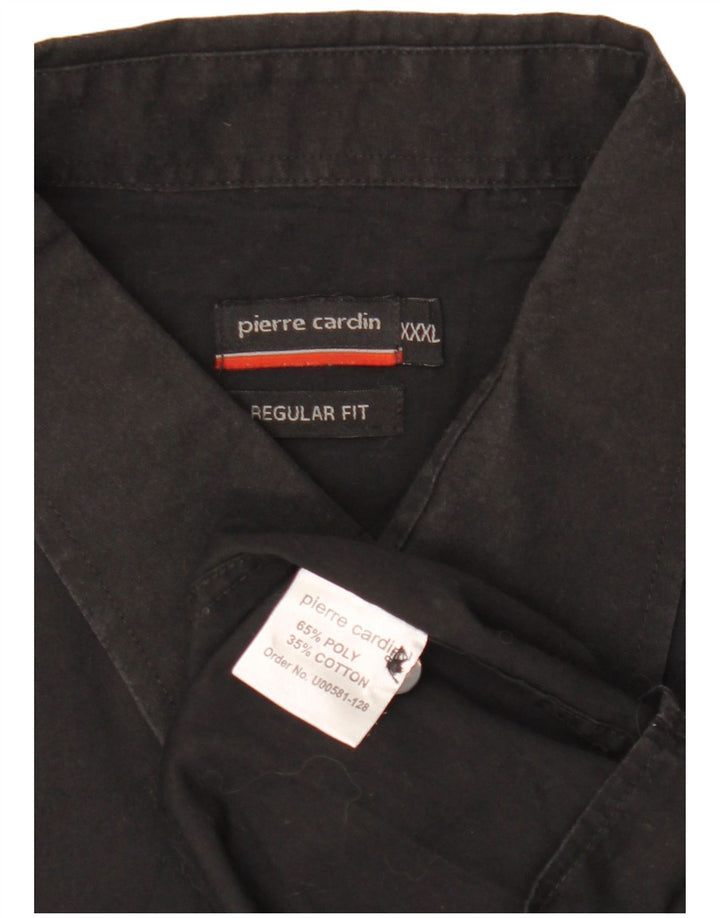 Cămașă cu mânecă scurtă pentru bărbați Pierre Cardin, cu ajustare normală, 3XL, poliester negru